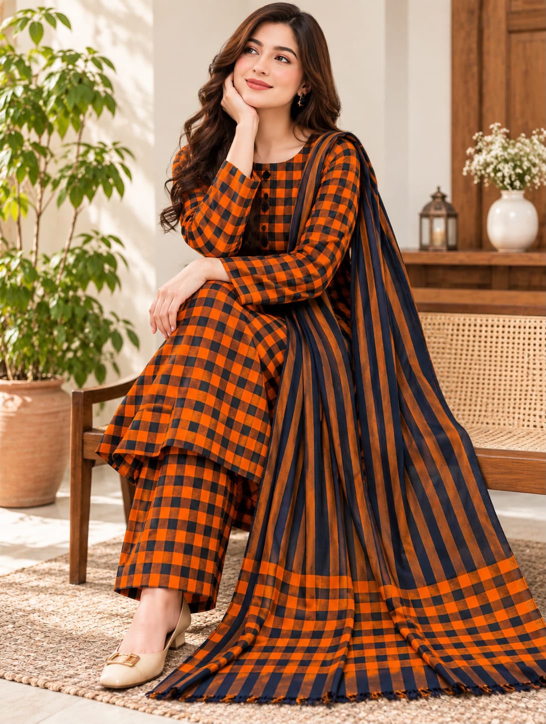 *MULTANI KHADDI MARINA HIT CODE UNSTICHED 3pc*