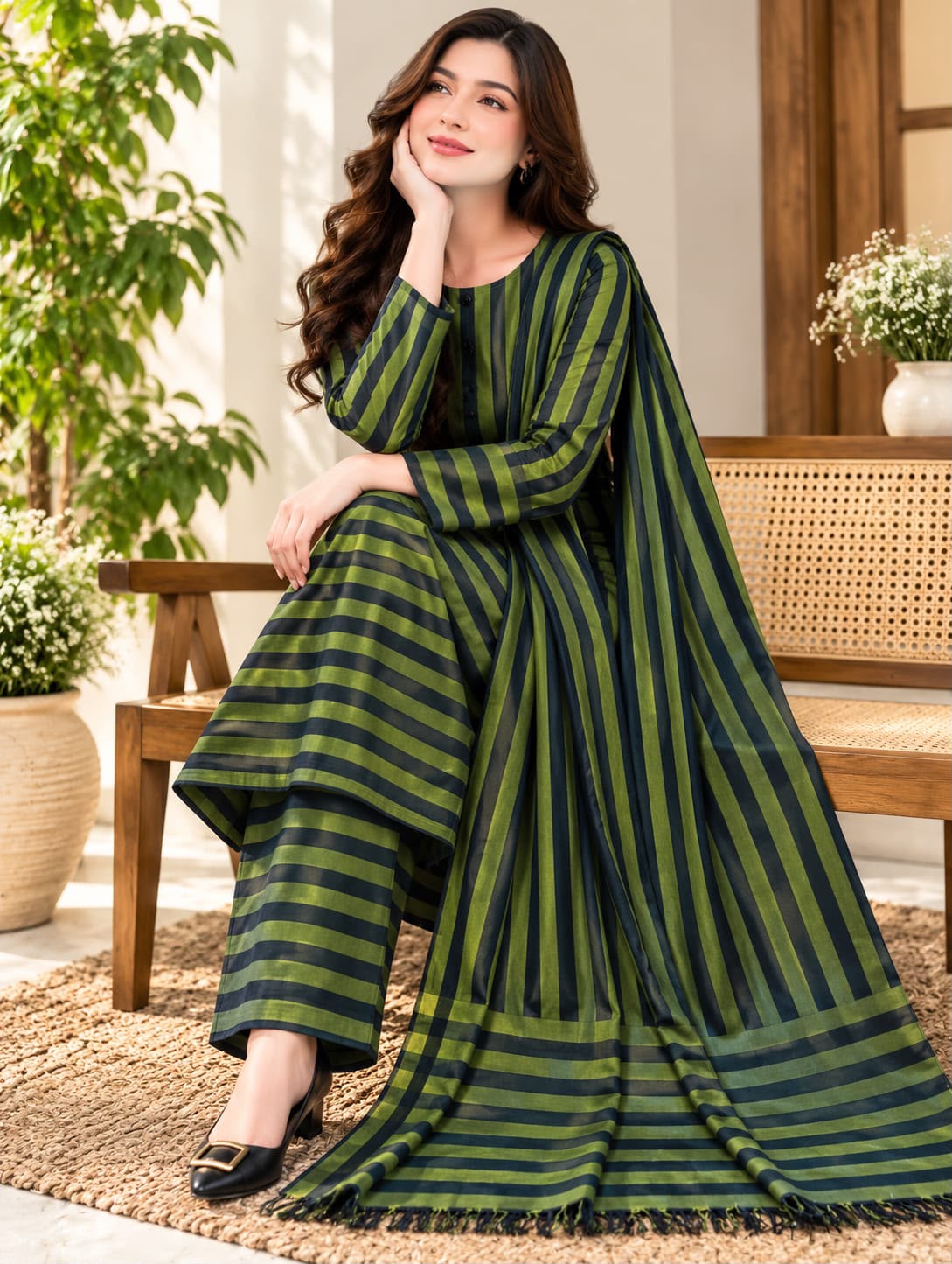 *MULTANI KHADDI MARINA HIT CODE UNSTICHED 3pc*