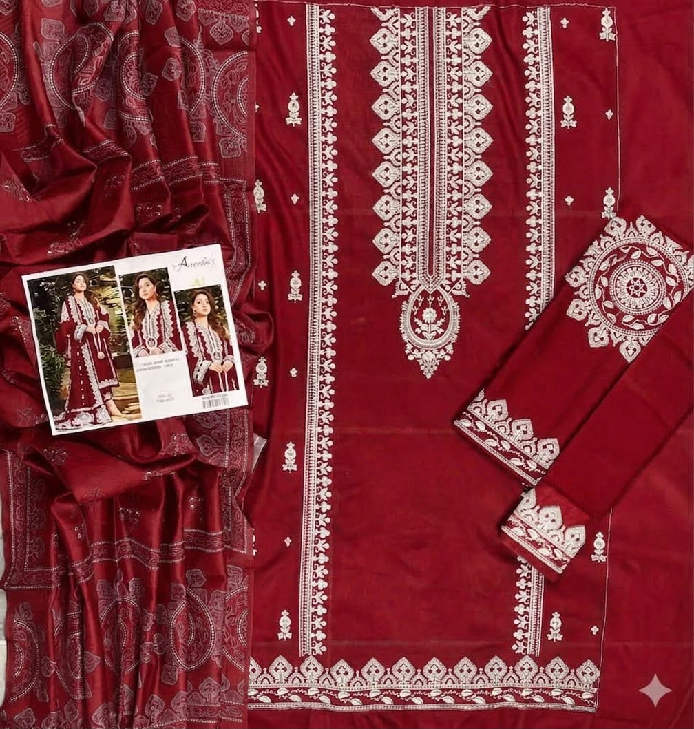 BRAND:*ANEELA'S* lawn embroidered hit code unstitced 3pc✓
