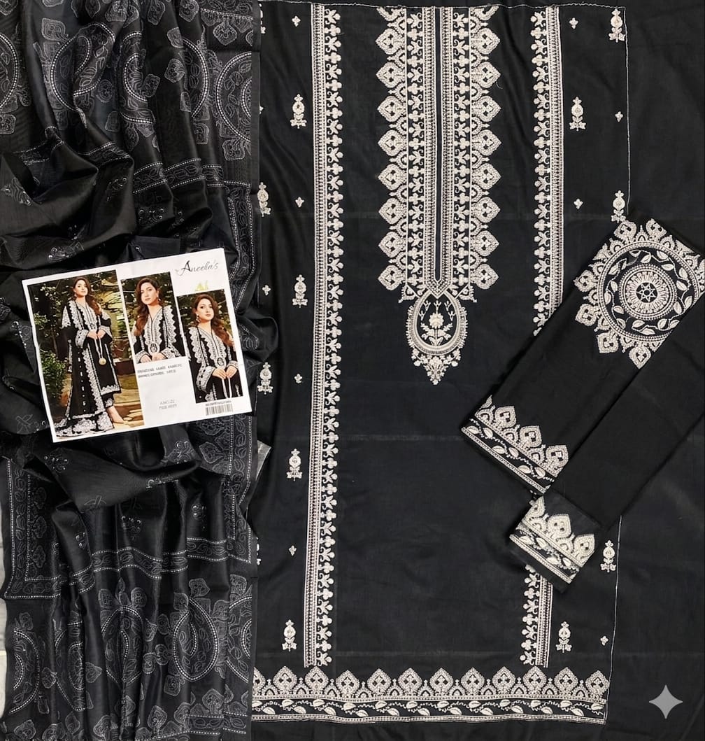BRAND:*ANEELA'S* lawn embroidered hit code unstitced 3pc✓