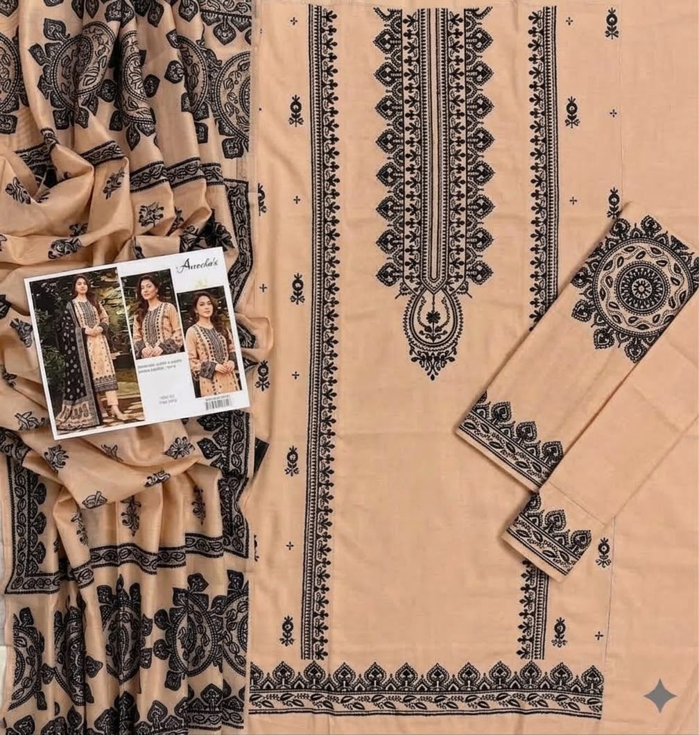 BRAND:*ANEELA'S* lawn embroidered hit code unstitced 3pc✓