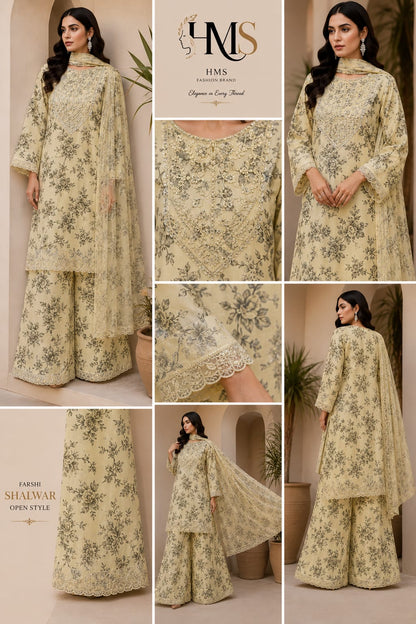 Luxury Ivory Floral 3-Piece Suit