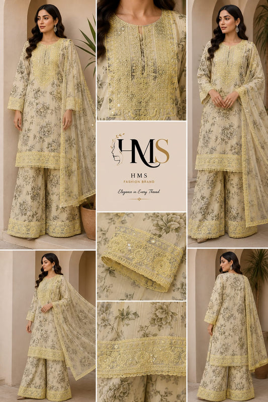 Luxury Ivory Floral 3-Piece Suit