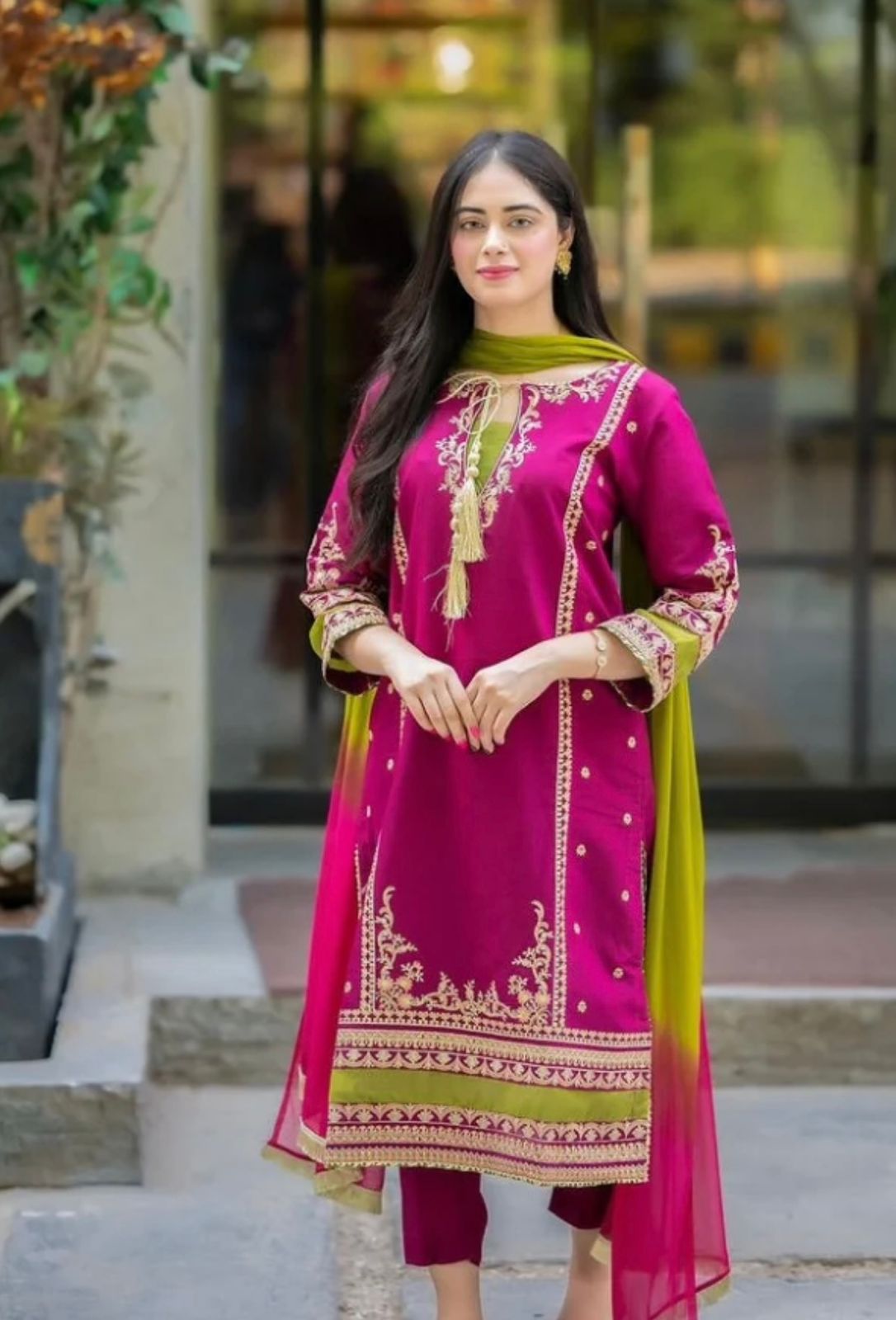 BRAND:*OMAL* dhanak embroidered hit code unstiched 3pcs