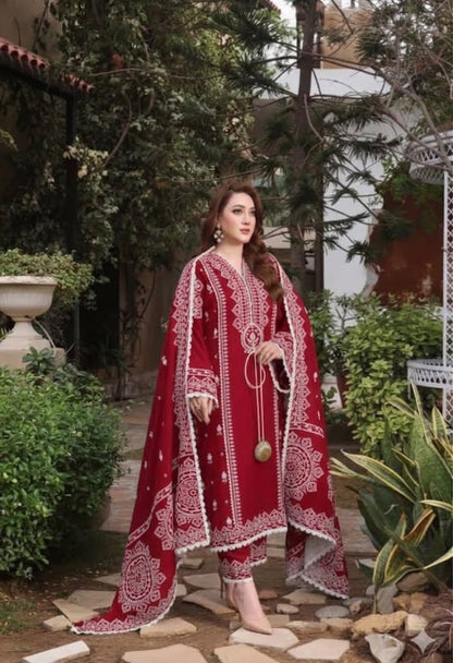 BRAND:*ANEELA'S* lawn embroidered hit code unstitced 3pc✓