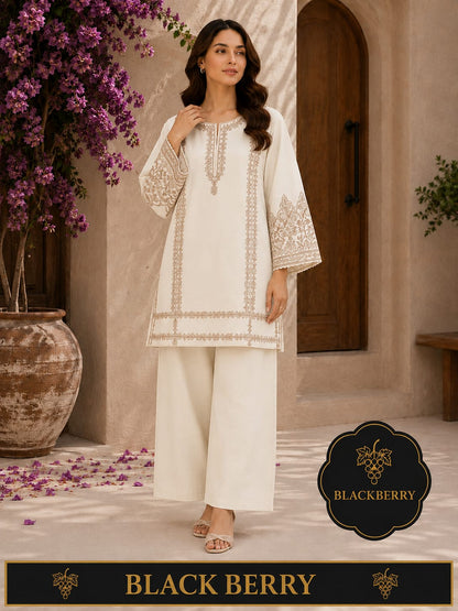 BLACKBERRY Premium  Embroidered 2-Piece Suit for Women
