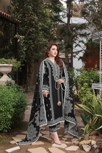 BRAND:*ANEELA'S* lawn embroidered hit code unstitced 3pc✓