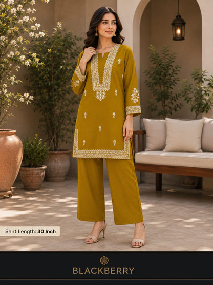 BLACKBERRY Premium  Embroidered 2-Piece Suit for Women