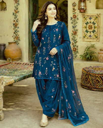 LAWN COTTON EMBROIDERED UNSTITCHED 3pc