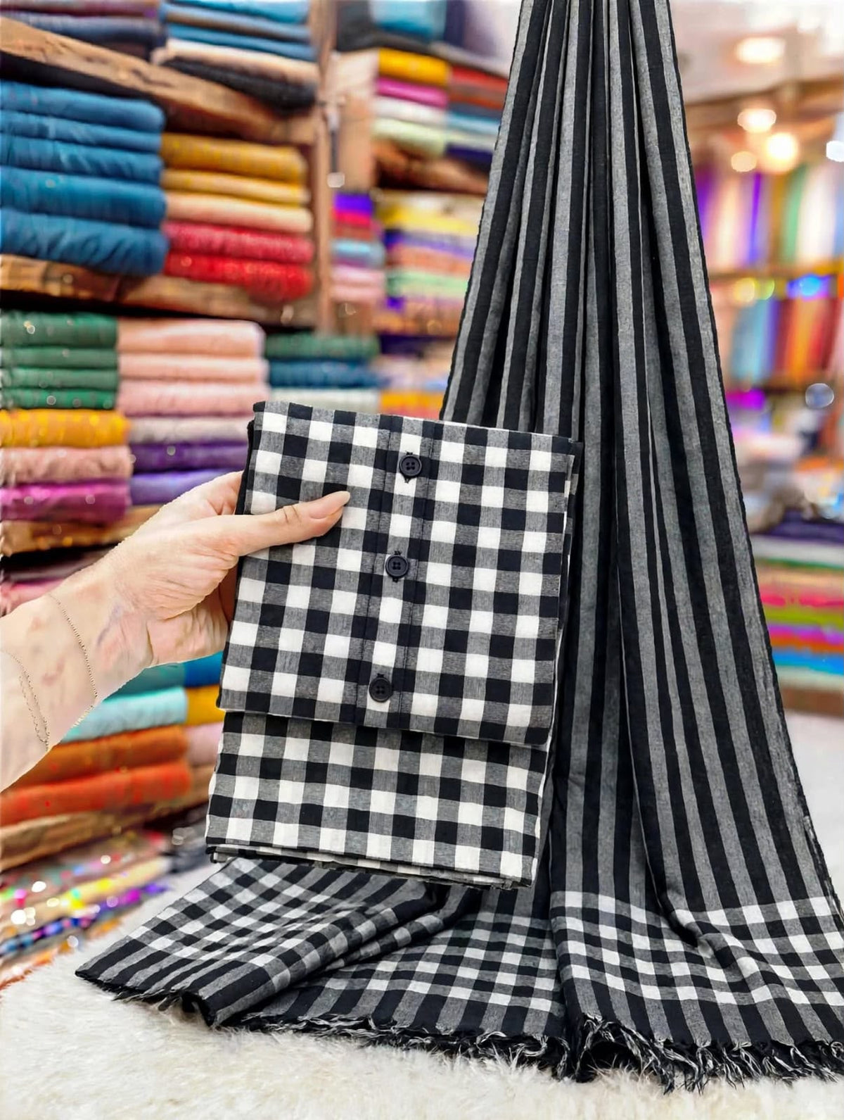 *MULTANI KHADDI MARINA HIT CODE UNSTICHED 3pc*
