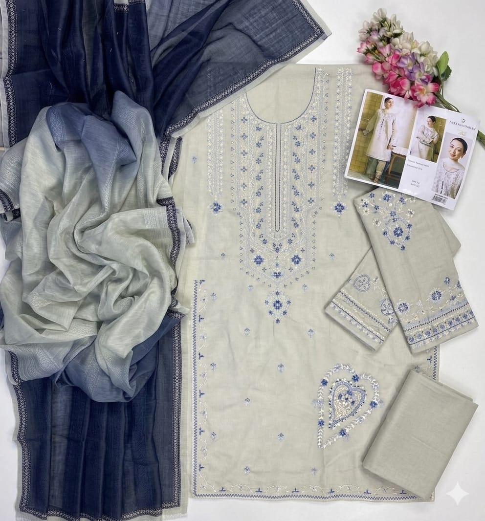 BRAND:*ZARA-SHAJAHAN* lawn embroidered hit code unstitched 3pc✓