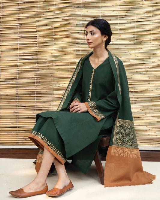BRAND:*DYOT* dhanak embroidered hit code unstiched 3pc