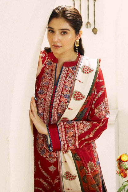 BRAND:*ZARA-SHAHJAHAN* dhanak embroidered luxury unstitched 3pcs