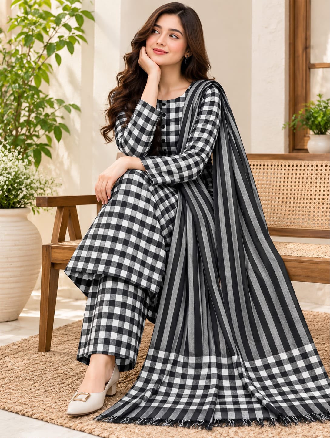 *MULTANI KHADDI MARINA HIT CODE UNSTICHED 3pc*