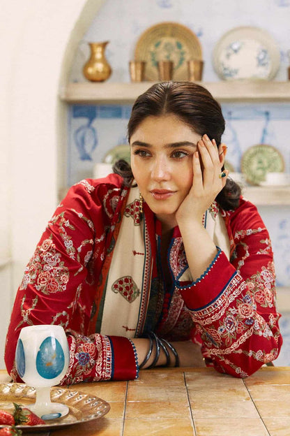 BRAND:*ZARA-SHAHJAHAN* dhanak embroidered luxury unstitched 3pcs